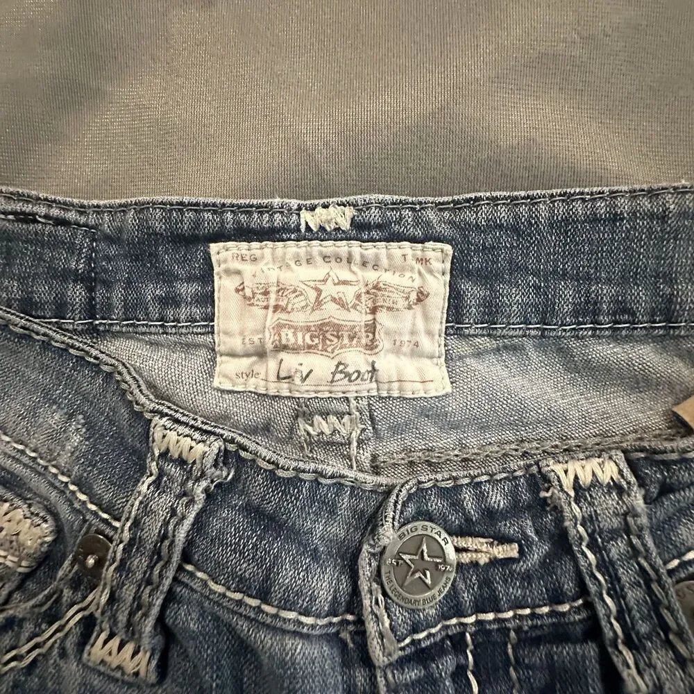 Women’s Distressed Denim Bermuda Shorts - Blue